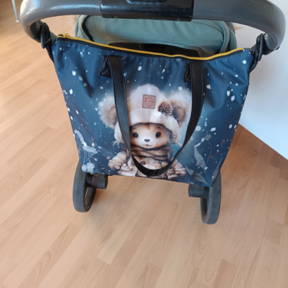 Torba do wózka " Miś w czpce " + zaczepy
