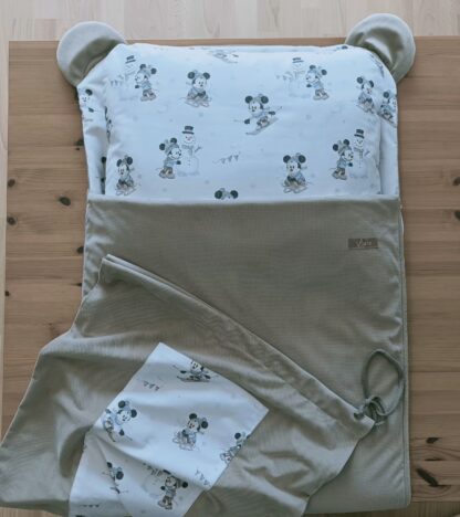 ŚPIWOREK DO PRZEDSZKOLA Z PODUSZKĄ I WORKIEM ( personalizowany) beżowy
