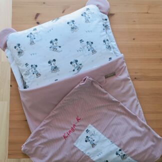 ŚPIWOREK DO PRZEDSZKOLA Z PODUSZKĄ I WORKIEM ( personalizowany) pudrowy róż
